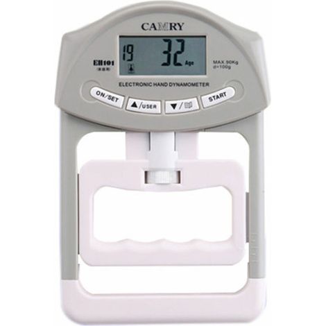 Dinamómetro digital de fuerza de agarre Camry, registro automático, 200 lbs/90 kg (1/5)