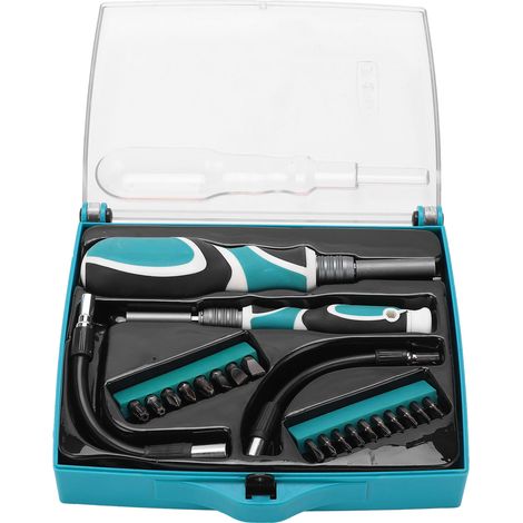 Kit 22 pièces embouts tournevis douilles chrom vanadium tige extension flexible outil multifonction (1/5)