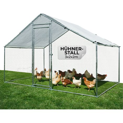 Hühnerstall Strend Pro, für Geflügel, Voliere, Käfig, Hühnerhaus, mit Dach, 3x2x2 m (1/5)