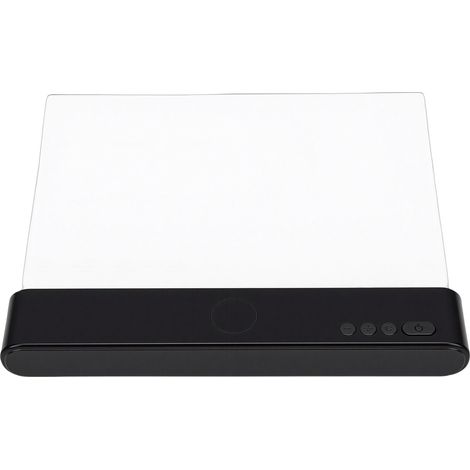 Lampe de lecture LED plate rechargeable USB, 3 couleurs, minuterie, intensité réglable, noire (1/5)