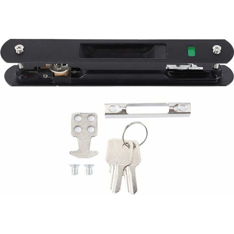 Sliding Bay Lock Latch - Movable Door Window Hook Lock Modern Simple Single Sided Latch for Home Bay Door Lock Sliding Door Latch (Black) (1/5)