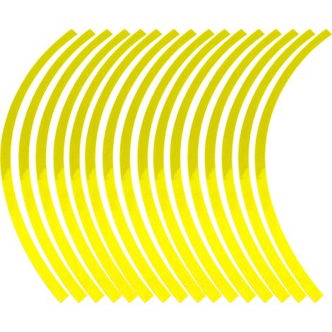 Autocollants réfléchissants universels pour jantes de 16 à 19 pouces pour voitures et motos, 16 pièces par paquet (jaune fluorescent) (1/5)