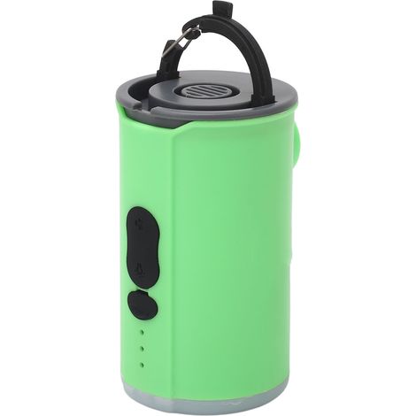 Mini pompe à air portable rechargeable USB avec éclairage intégré et 5 embouts pour gonfler et dégonfler les matelas et canapés gonflables (vert). (1/5)