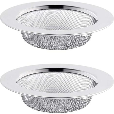 Lot de 2 crépines d'évier en acier inoxydable, bonde de 7,5 cm, filtre d'évier (1/4)