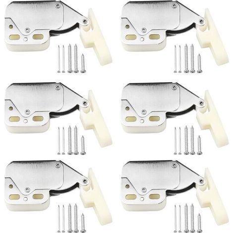 Stück Mini-Automatik-Federriegel mit Schraube zum Öffnen von Schranktüren (1/4)