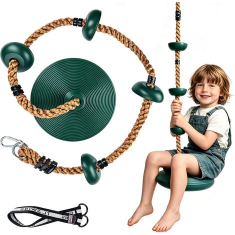 Balançoire Extérieur pour Enfants, avec Plateforme et Corde d'escalade Balançoire Enfant pour Les Jardins, Parcs et Aires de Jeux Charge Maximale: 200kg (1/5)