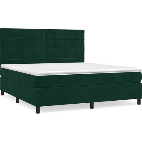 Maison Exclusive - Cama box spring con colchón terciopelo verde o (1/5)