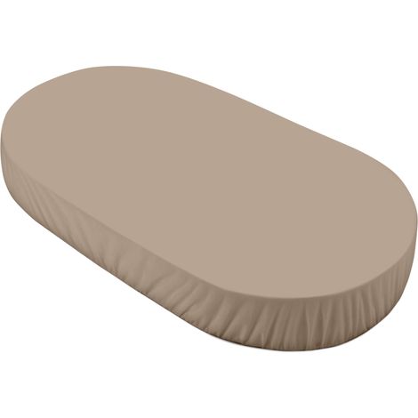 Waldin Sábana Bajera Jersey Cuna Ovalada 7 en 1, 124 x 73 cm, Taupe