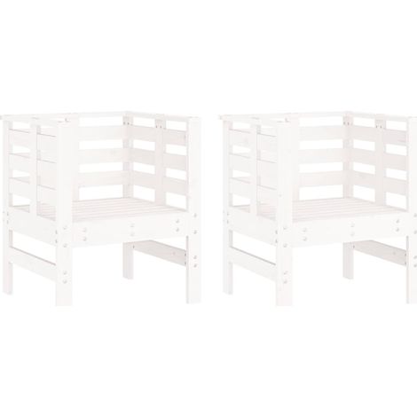 Maison Exclusive - Sedie da Giardino 2pz Bianche 61,5x53x71cm Legno Massello Pino