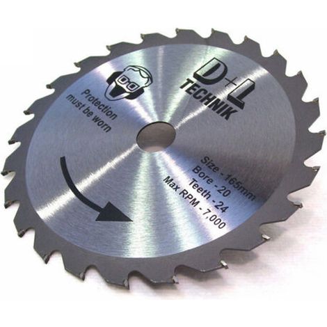 Kreissägeblatt 165x20 mm 24Z Handkreissägeblatt Sägeblatt Holz 56507 (1/3)