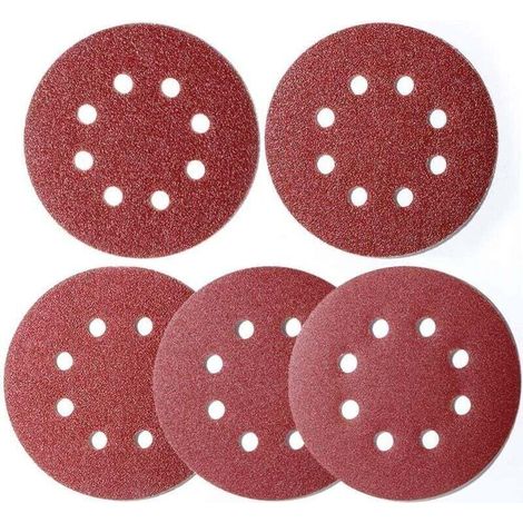 Zubehör für Exzenterschleifer: 100 Blatt 125 mm Klett-Schleifpapier für Exzenterschleifer, runde 8-Loch-Klett-Schleifscheiben für Exzenterschleifer, 20 Schleifscheiben in den Körnungen 40/60/80/120/18