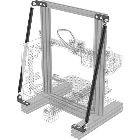 Zubehör für 3D-Drucker: Stützstangen-Set aus Aluminiumlegierung und Verbindungsstangen-Set für Creality Ender-3/Ender-3S/Ender-3 Pro (1/2)