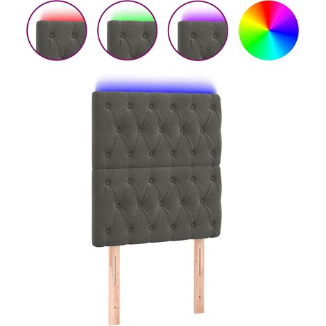 Maison Exclusive - Cabecero con luces LED terciopelo gris oscuro (1/5)