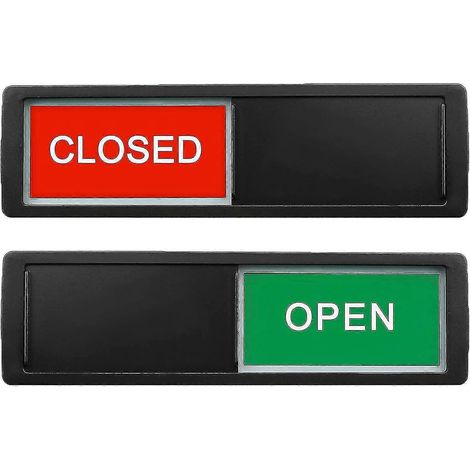 Offen/Geschlossen-Schild, Sichtschutzschild für Schiebetür-Black-open close sign