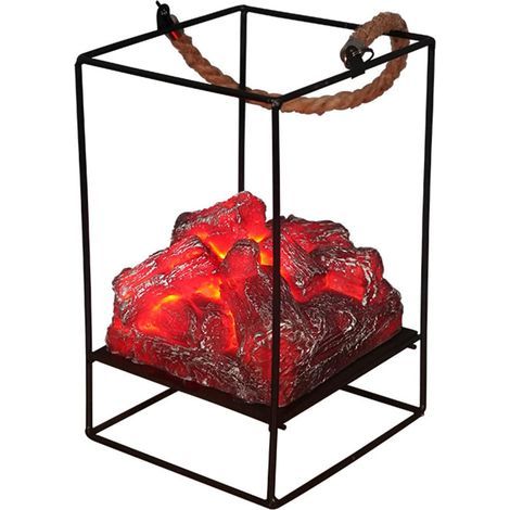 Veilleuse Lampe de table, style européen, flamme de charbon de bois, décoration de noël et d'halloween (1/5)