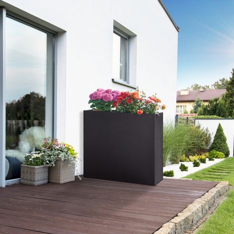 Jardinera Vaargel 82x90x30 cm acero - Negro [casa.pro] (1/5)
