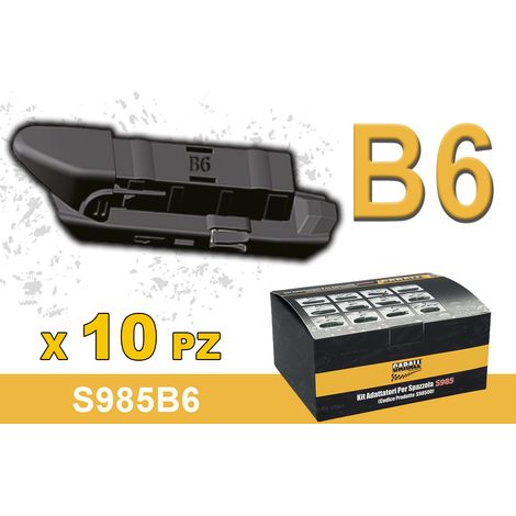 Kit 10 Attacchi per Spazzole Tergicristallo S985 Flat e T191 Ibrida, 15 Modelli Disponibili (B6) (1/3)