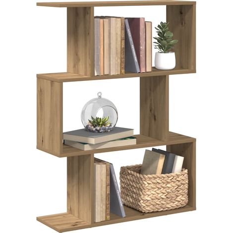 Raumteiler-Bücherregal 3 Fächer Artisan-Eiche 70x24x97 cm