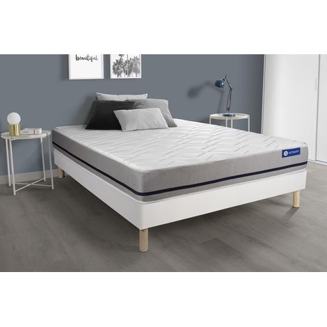 Ensemble matelas 140x190 ACTIFLEX SOFT 3zones de confort + sommier KIT blanc (1/5)