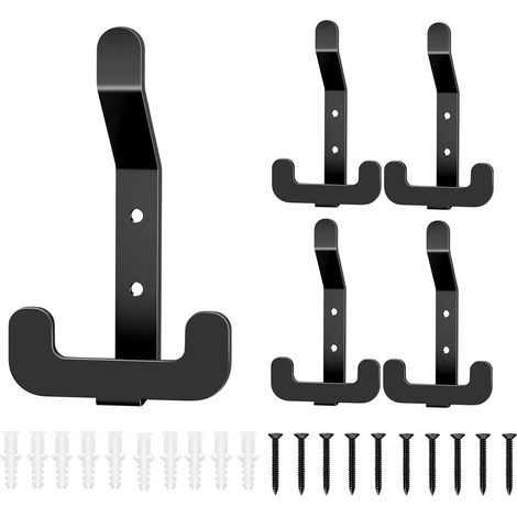 Porte Manteau Mural Patères Acier Inoxydable Porte Manteaux 5 Crochets Noir Porte Manteaux Crochet Mural pour Chambre Salle de bain Cuisine (1/5)