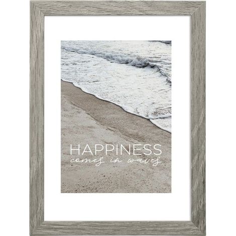 Cadre photo en bois "Waves", gris, 15 x 20 cm