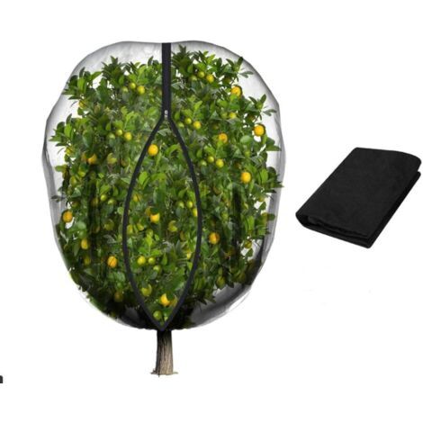 BUNTHAUS (Noir)Filet de Protection pour Arbres Fruitiers 1,8mx1,8m  Anti Insectes, Anti Oiseaux, Sac de Protection de Fruit  Maille Fine avec Fermeture Éclair et Cordon de Serrage  pour Jardin et Verg (1/5)