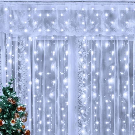 Curtain Cool White Fairy Lights 300 LED 3x3m USB Waterproof Window String Lights Indoor Outdoor Christmas
