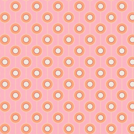 Retro wallpaper wall Profhome 395373 hot embossed non-woven wallpaper slightly textured with geometric shapes matt pink pastel orange beige cream 4,5 m2