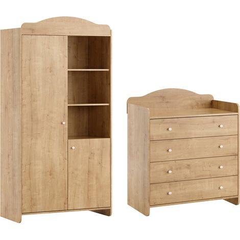 Wickelkommode und Schrank 2 Türen Vox Megeve Holz