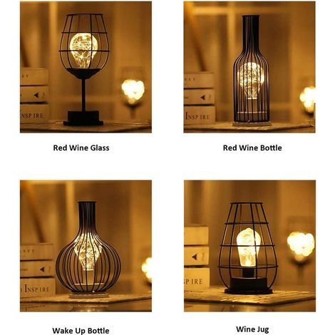 Dekorative Tischleuchte Bainuojia, Retro-Tischleuchte, Käfigdesign, Nachtlicht, Retro, batteriebetrieben, Schreibtischlampe fürs Schlafzimmer [Energieklasse A] [Energieklasse A] [Energieklasse A] (1/4)