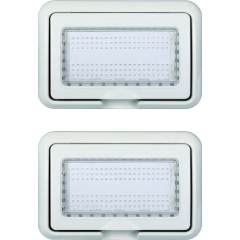 gloca Set 2 Placche IP55 Compatibili Living (Grigio, 4 Posti) (1/4)