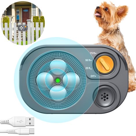 Dispositivo Anti-Abbaiamento a Ultrasuoni – Portata 23m, IP65 Impermeabile, Batteria 2000mAh, Frequenza Variabile – Design Moderno – Ideale per Giardino ed Esterni (1/5)