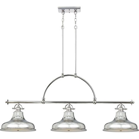Elstead Emery - Lustre à 3 ampoules à suspension argenté, E27 (1/5)