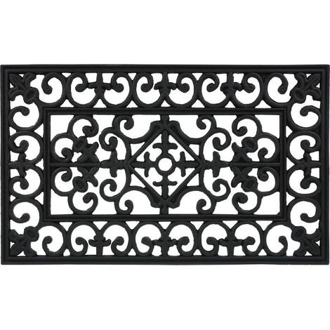 1 Paillasson,caoutchouc,antidérapant,résistant aux intempéries,noir,intérieur extérieur (1/5)