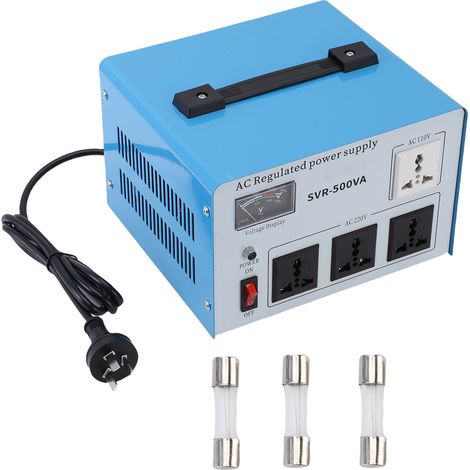 Convertisseur de transformateur de tension 500W, régulateur automatique, stabilisateur monophasé SVR-500VA 160-250V, prise ue