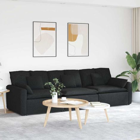 Sofá modular con cojines negros