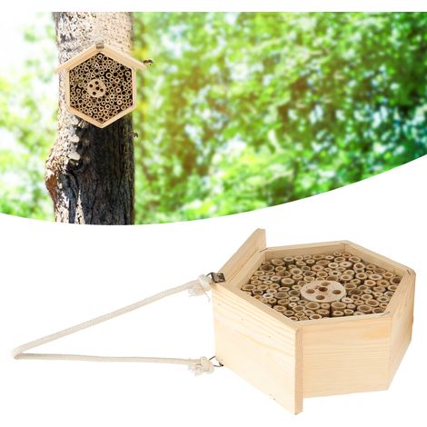 Maison à abeilles en bois décorative suspendue, hôtel à insectes pour le jardin (1/5)