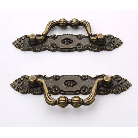 6 Pcs Poignée Meuble Vintage Bronze, Tiroir antiques boutons placards avec vis (1/4)