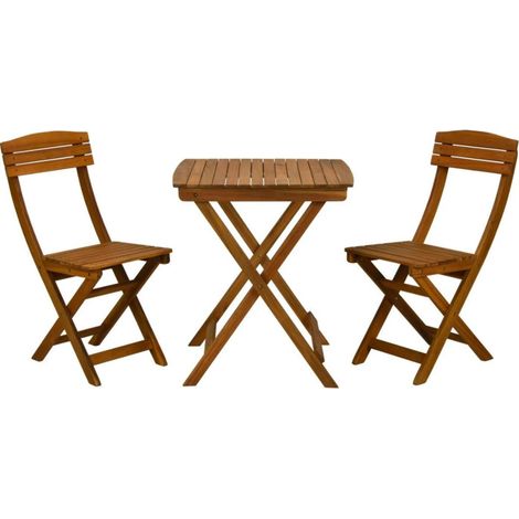 Ensemble de meubles de balcon en bois d'acacia (1/4)