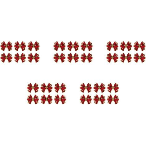 Lot de 30 ronds de serviette rouges à nœud papillon anneaux de serviette en métal faits main décoration de table élégante - Rouge (1/5)