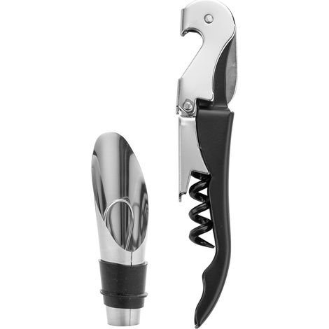 Florina Black 3-in-1 Korkenzieher- und Weinausgießer-Set mit Stöpsel (1/5)