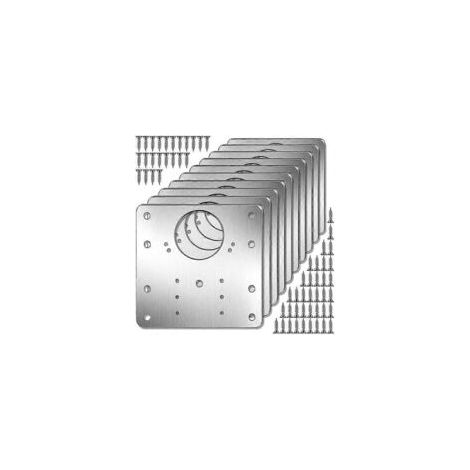 Crezuo 10-teiliges Reparaturplatten-Set für Schrankscharniere, flache Befestigung mit Loch