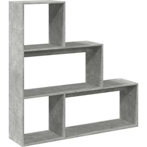 Maison Exclusive - Raumteiler-Bücherregal 3 Stufen Betongrau 123x
