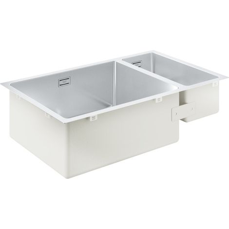 Fregadero de acero inoxidable 76 x 45 cm GROHE K700 medio seno izquierdo