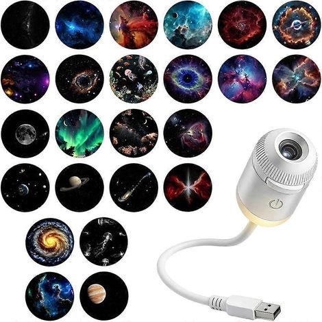 Projecteur Enchanti Nook 2-en-1, veilleuse galaxie, projecteur d'étoiles USB à luminosité réglable, mini projecteur galaxie pour lit (1/5)