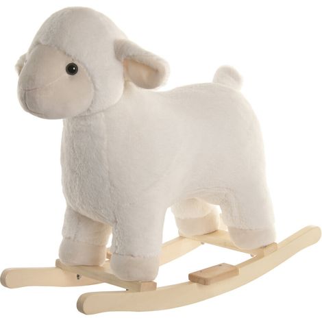 Mecedora Poliester Madera 64X33X50 Oveja Blanco (1/5)