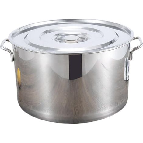 Marmite en inox avec couvercle, 25x25 cm, épaisseur 2 mm, matériau 201, marmite à soupe pour la cuisine et la restauration