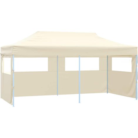 Tente de réception pliable Tonnelle de Jardin - Rapide à Installer avec 4 parois 3x6 m Acier Crème BV456157 - BonneVie (1/5)