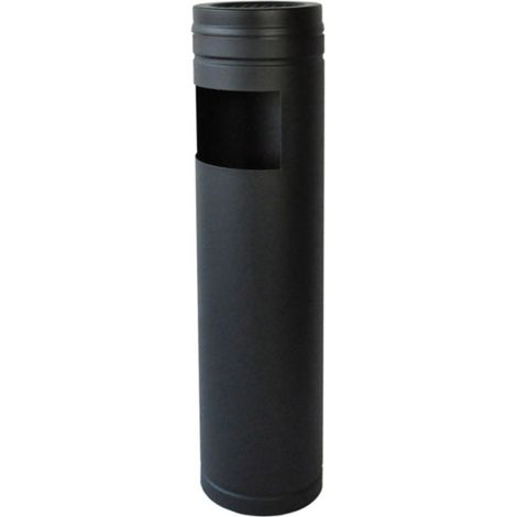 Posacenere gettacarte tondo in metallo verniciato colore nero design moderno per uffici e locali