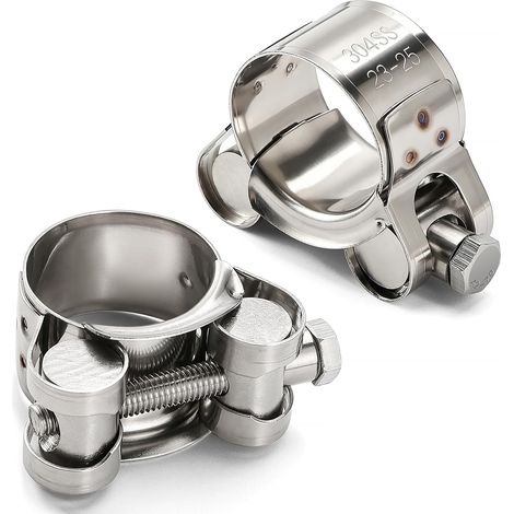 2 Pièces 23-25 mm Colliers de Serrage à Boulon en T en Acier Inoxydable 304, Collier de Serrage à Boulon Articulé, pour Tuyau D'eau (1/5)